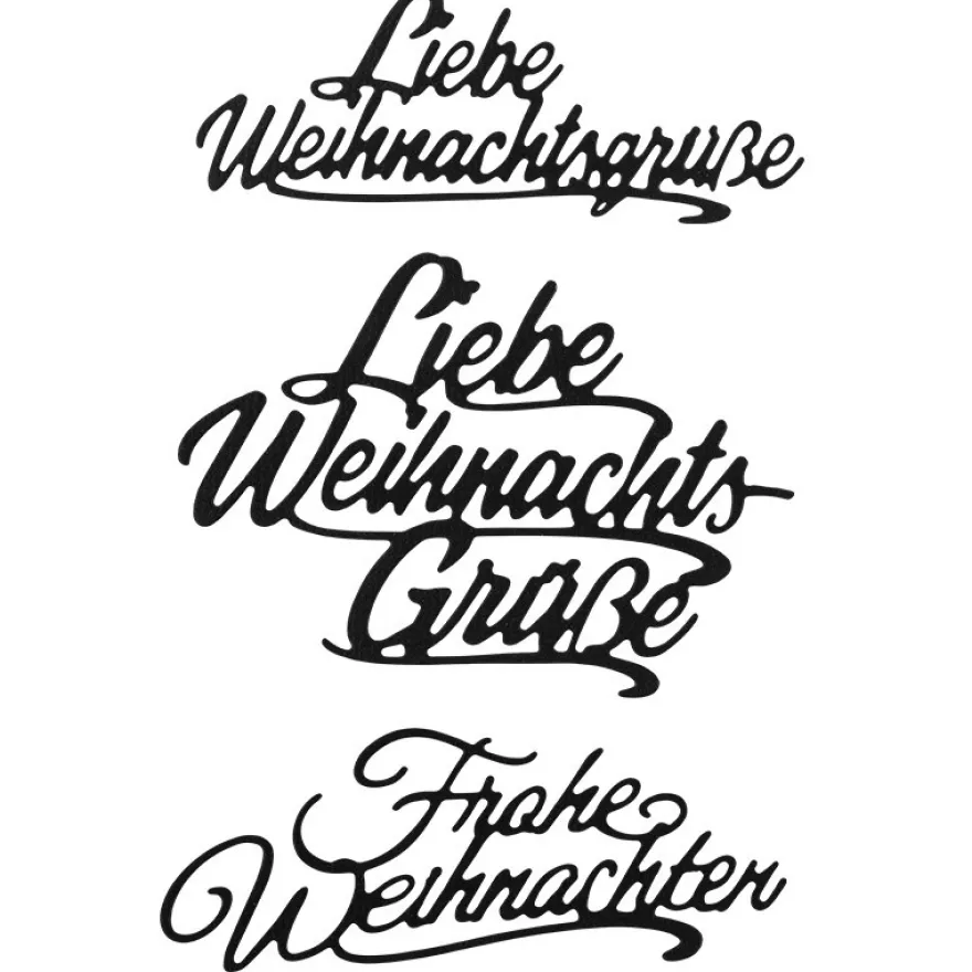 Stanzschablonen, Wünsche & Gratulationen 8, 3cm bis 8,1cm, 3 Stück