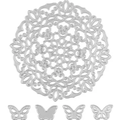 Stanzschablonen, Zierdeckchen & Schmetterlinge 1, 5 Stück