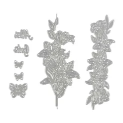 Stanzschablonen, Zierrand & Bordüre mit Lilien, 7 Stück