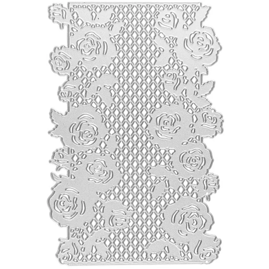 Stanzschablone, Rosen-Zierdeckchen, 14,0cm x 9,2cm