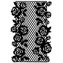 Stanzschablone, Rosen-Zierdeckchen, 14,0cm x 9,2cm