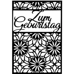 Stanzschablone, Zum Geburtstag 2, 9,4cm x 14,4cm