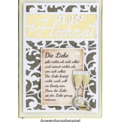 Stanzschablone, Zur Hochzeit, 9,5cm x 14,5cm