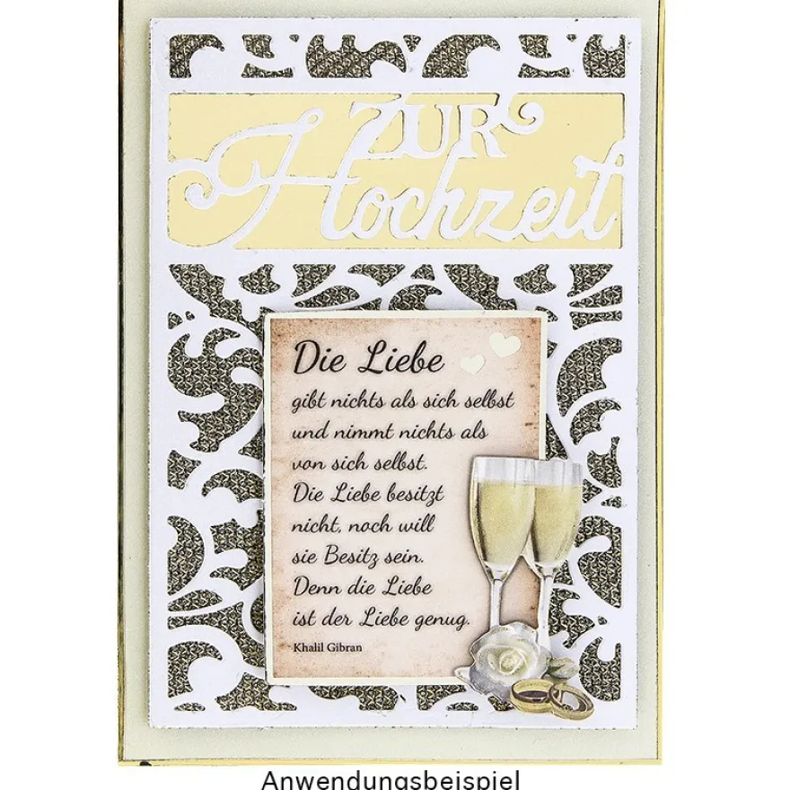 Stanzschablone, Zur Hochzeit, 9,5cm x 14,5cm
