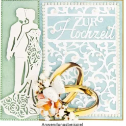Stanzschablone, Zur Hochzeit, 9,5cm x 14,5cm