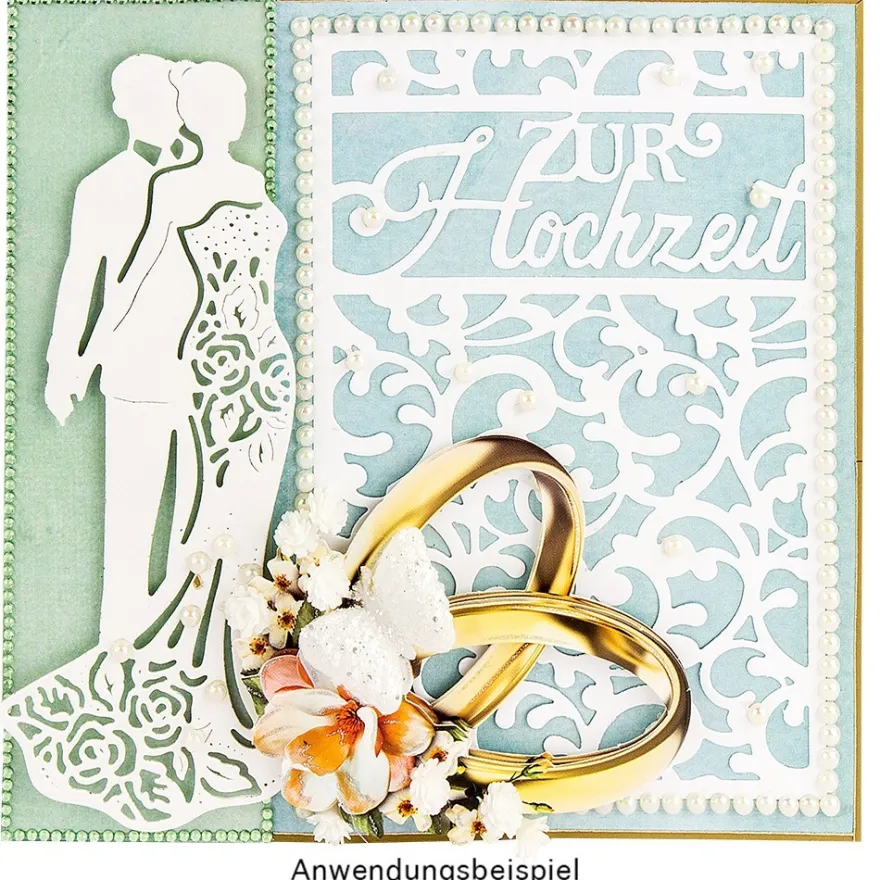 Stanzschablone, Zur Hochzeit, 9,5cm x 14,5cm