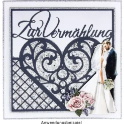 Stanzschablone, Zur Vermählung, 14cm x 14cm