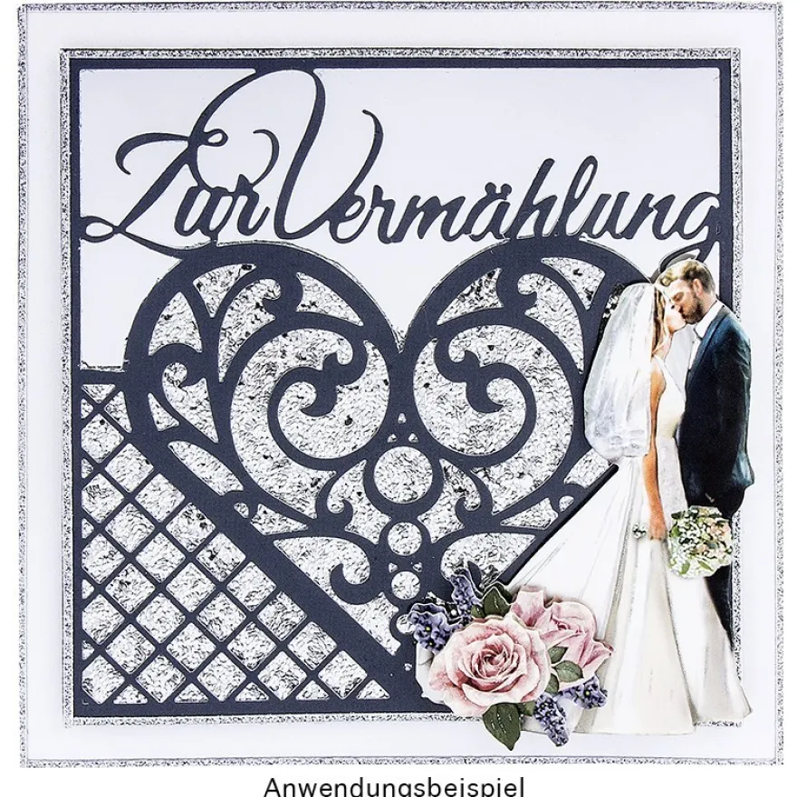 Stanzschablone, Zur Vermählung, 14cm x 14cm
