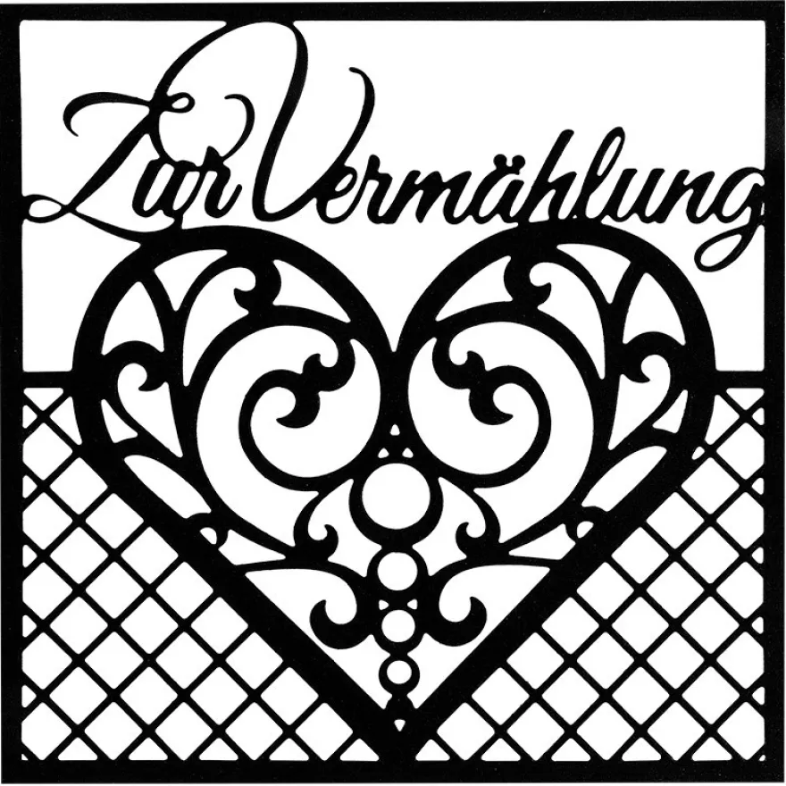 Stanzschablone, Zur Vermählung, 14cm x 14cm