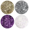 Stäbchen-Glimmer, je 12g, silber, violett, weiß, gold, 4 Dosen