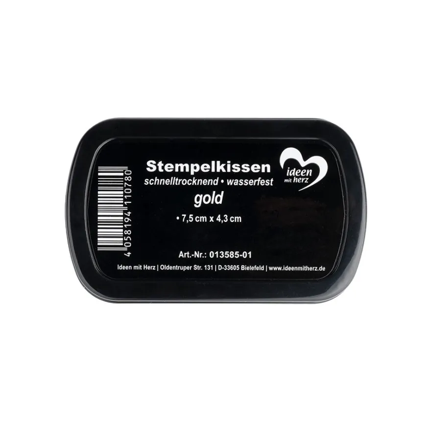 Stempelkissen, schnelltrocknend, wasserfest, 7,5cm x 4,3cm, gold