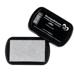Stempelkissen, schnelltrocknend, wasserfest, 7,5cm x 4,3cm, silber