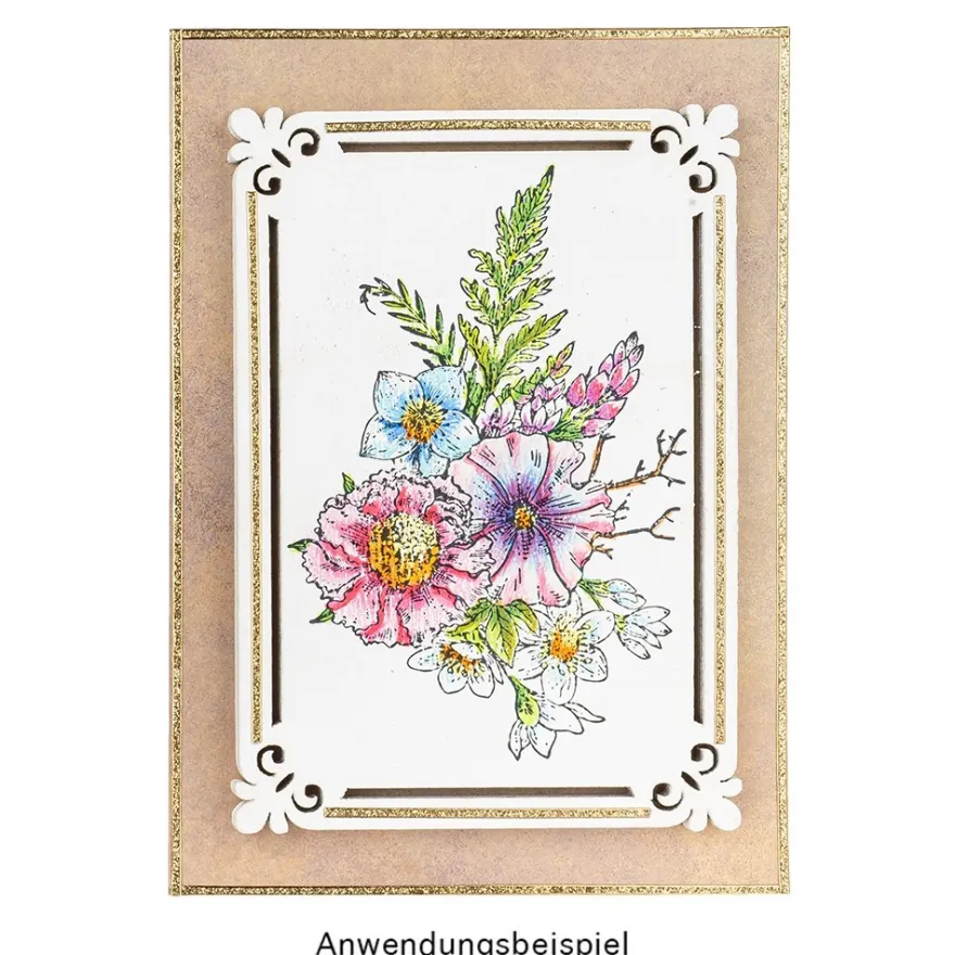 Stempel, Kolibris, Blüten & Bordüren, verschiedene Designs & Größen, 9 Stück