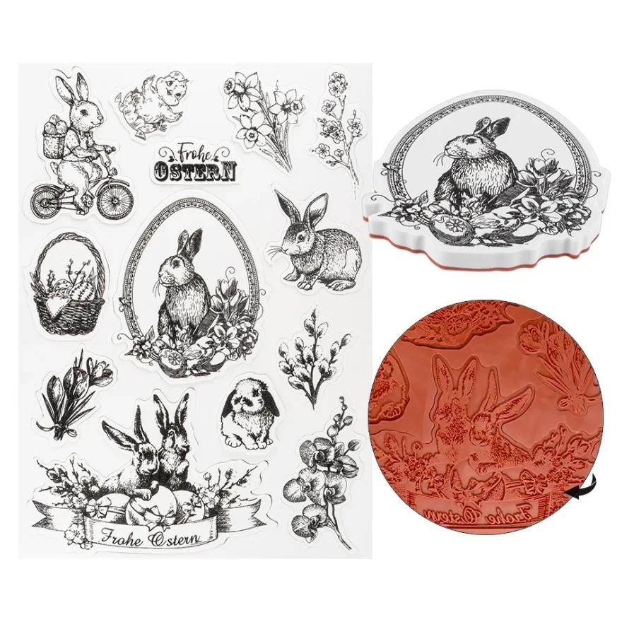 Stempel, Osterzeit, verschiedene Designs & Größen, 13 Stück
