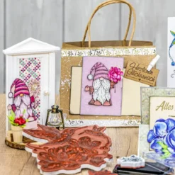 Stempel, Wichtel im Winter, verschiedene Designs & Größen, 12 Stück