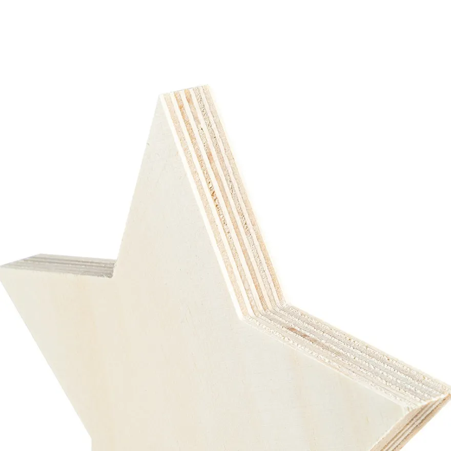 Sterne, Holz, 10cm x 10,5cm x 1cm, zum Aufstellen, 4 Stück