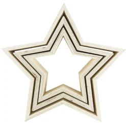 Sterne, Holzrahmen, Ø 19,5cm-30cm, 3 Stück