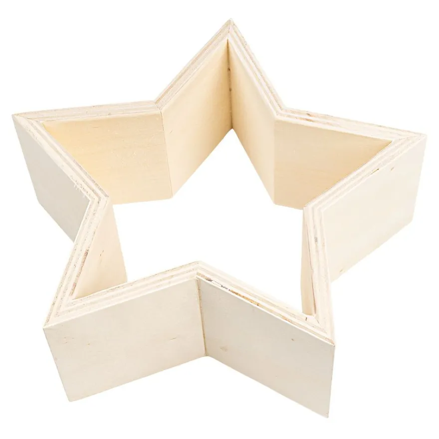 Stern, Holzrahmen, 19,5cm x 18,5cm x 7cm