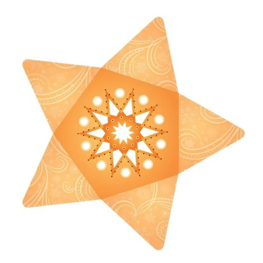 Stern-Stanzformen für 3-D Leuchtstern, 12 Stück, Design 6