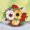 Stickbild-Set, malerischer Hintergrund, 14,5x14,5cm, Blumen