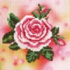 Stickbild-Set, malerischer Hintergrund, 14,5x14,5cm, Rose