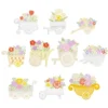Stick-Designs, Blumenwagen, 8cm bis 11,5cm, 10 Stück
