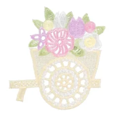 Stick-Designs, Blumenwagen, 8cm bis 11,5cm, 10 Stück