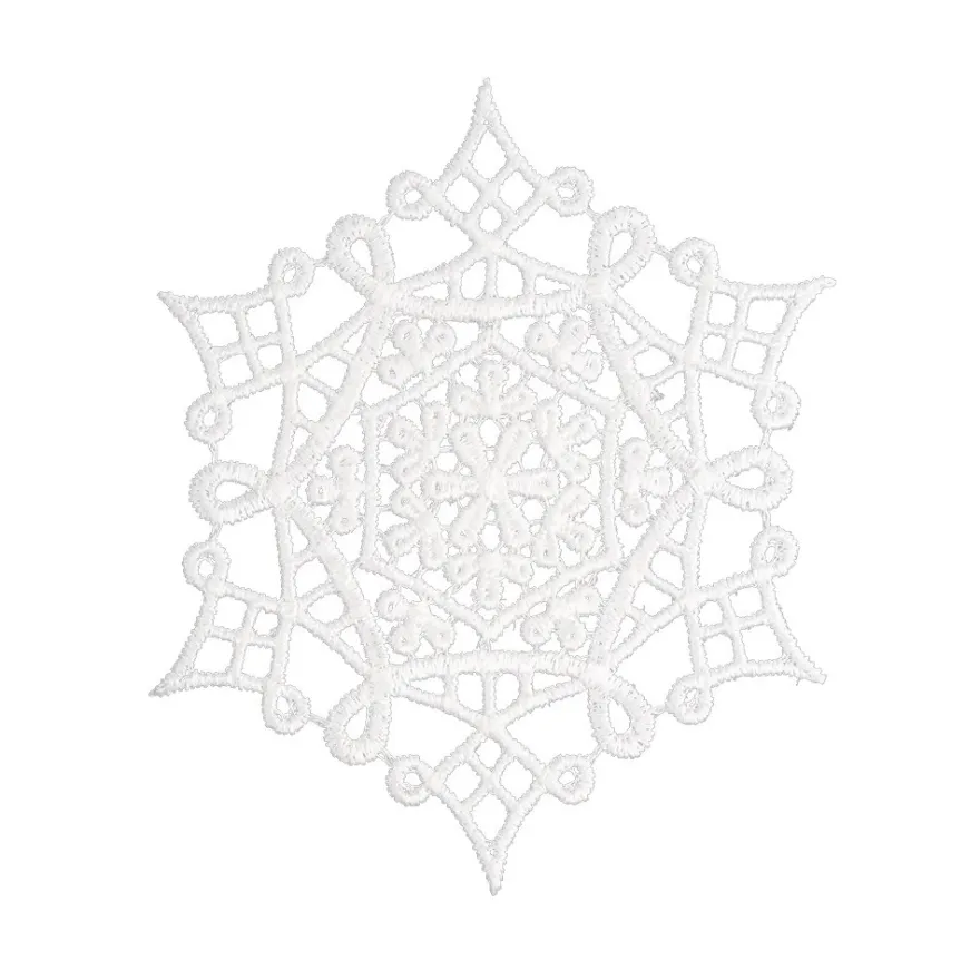 Stick-Designs, Eiskristalle 2, Ø 10cm bis 10,5cm, weiß, 10 Stück