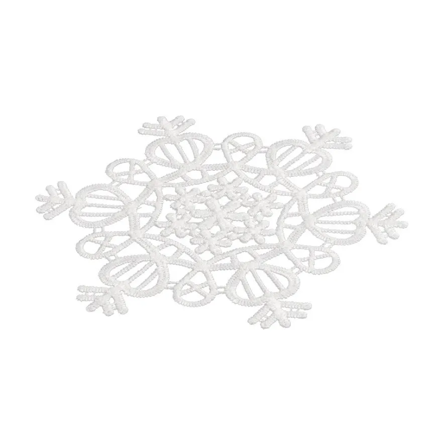 Stick-Designs, Eiskristalle 2, Ø 10cm bis 10,5cm, weiß, 10 Stück