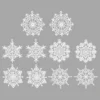 Stick-Designs, Eiskristalle 1, Ø 7,5cm bis 9,5cm, weiß, 10 Stück