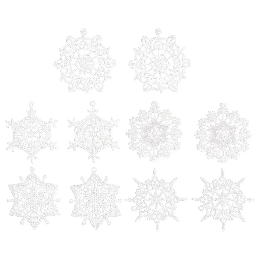 Stick-Designs, Eiskristalle 1, Ø 7,5cm bis 9,5cm, weiß, 10 Stück