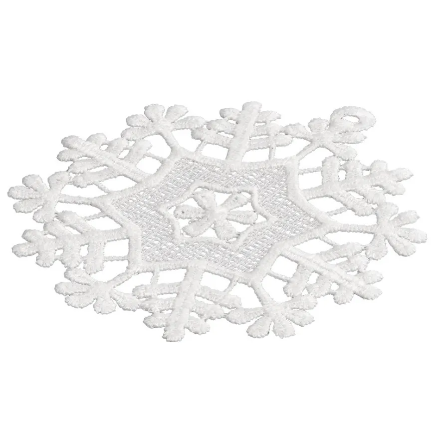 Stick-Designs, Eiskristalle 1, Ø 7,5cm bis 9,5cm, weiß, 10 Stück