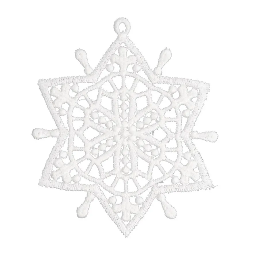 Stick-Designs, Eiskristalle 1, Ø 7,5cm bis 9,5cm, weiß, 10 Stück