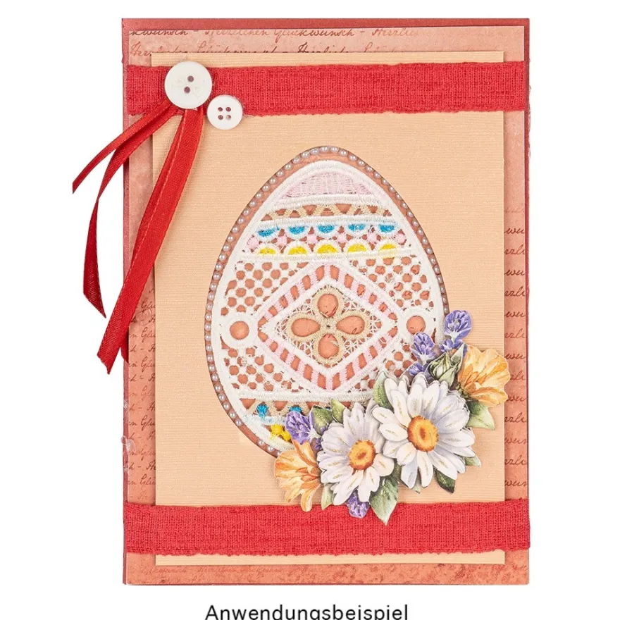 Stick-Designs, Farbenfrohe Ostereier, 7,5cm bis 10cm, 10 Stück
