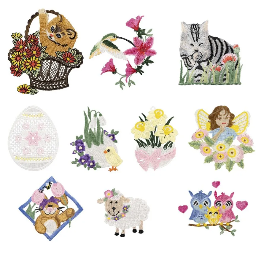 Stick-Designs, Frühlingszeit 2, 6,5cm bis 12cm, 10 Stück