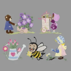 Stick-Designs, Frühlingszeit 1, 9cm bis 13,5cm, 5 Stück
