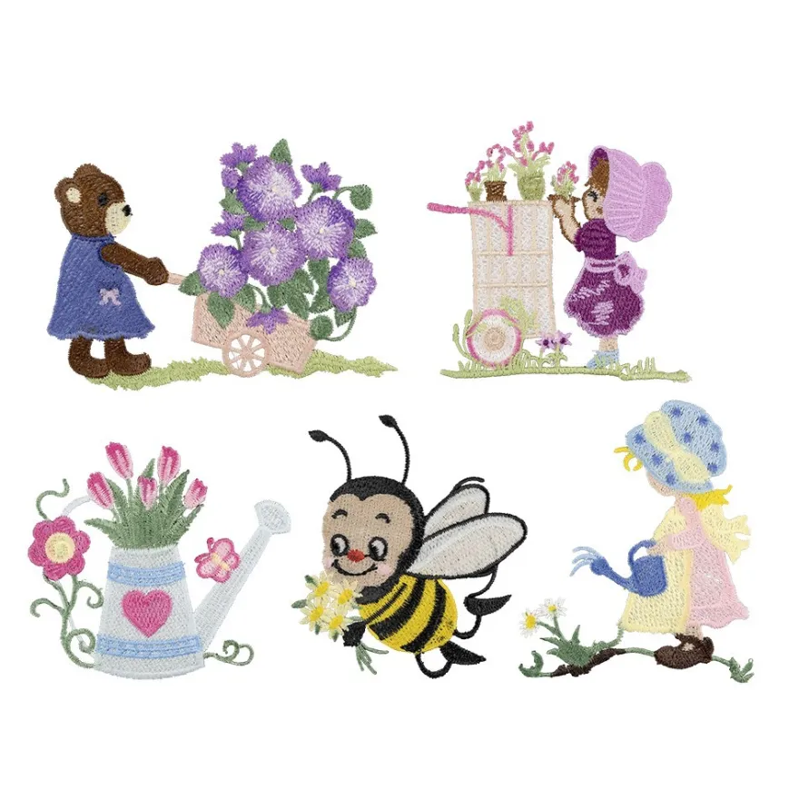 Stick-Designs, Frühlingszeit 1, 9cm bis 13,5cm, 5 Stück