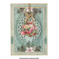Stick-Designs, Kränze mit Schleife, 8,7cm x 9,6cm, weiß, 10 Stück