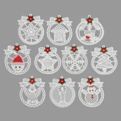 Stick-Designs, Weihnachtliche Kränze, 9,5cm x 11cm, 10 Stück