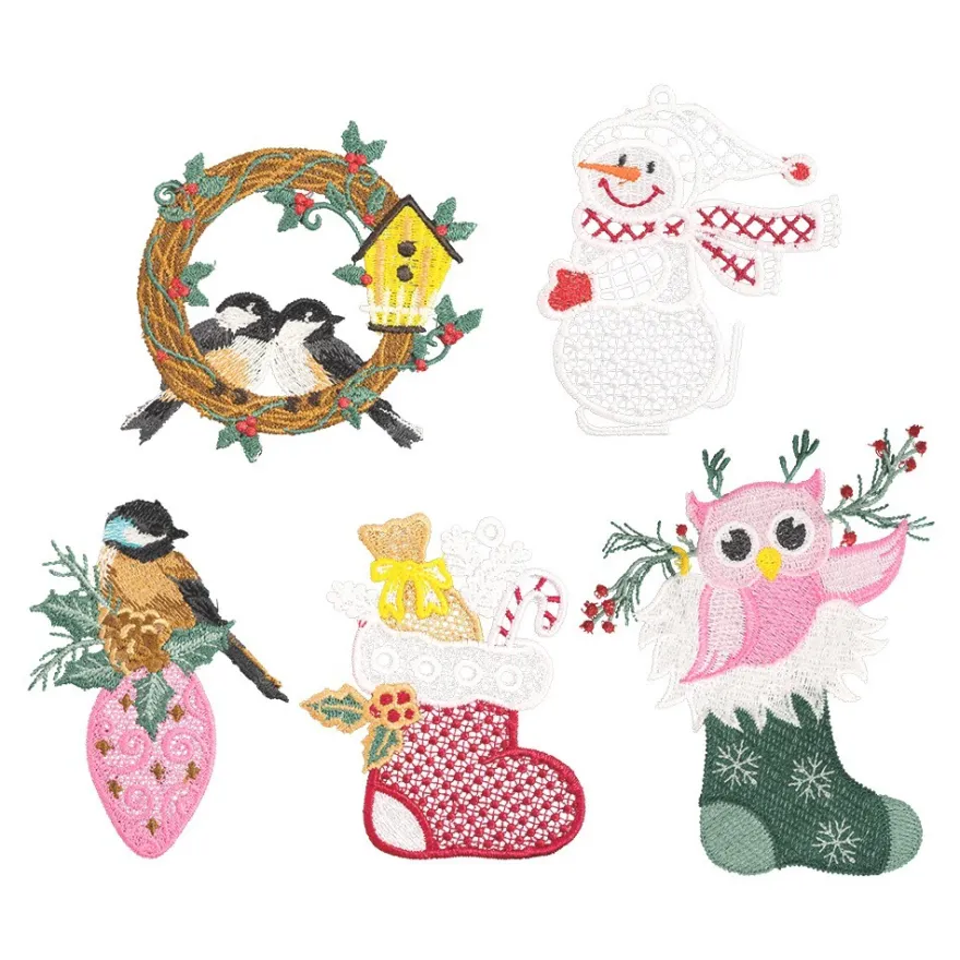 Stick-Designs, Winter/Weihnachten 1, 8cm bis 12,5cm, 5 Stück