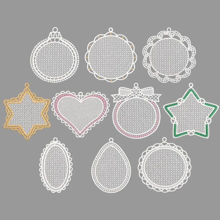 Stick-Designs, Zierrahmen, 6cm bis 10cm, 10 Stück