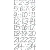 Sticker, Adventskalender-Zahlen, Perlmuttfolie, silber