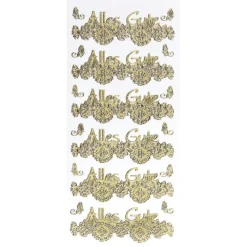 Sticker, Alles Gute, Diamantfolie, gold