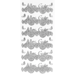 Sticker, Alles Gute, Diamantfolie, silber