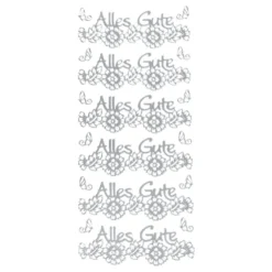 Sticker, Alles Gute, Perlmuttlfolie, silber