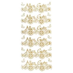 Sticker, Alles Gute, Perlmuttlfolie, gold