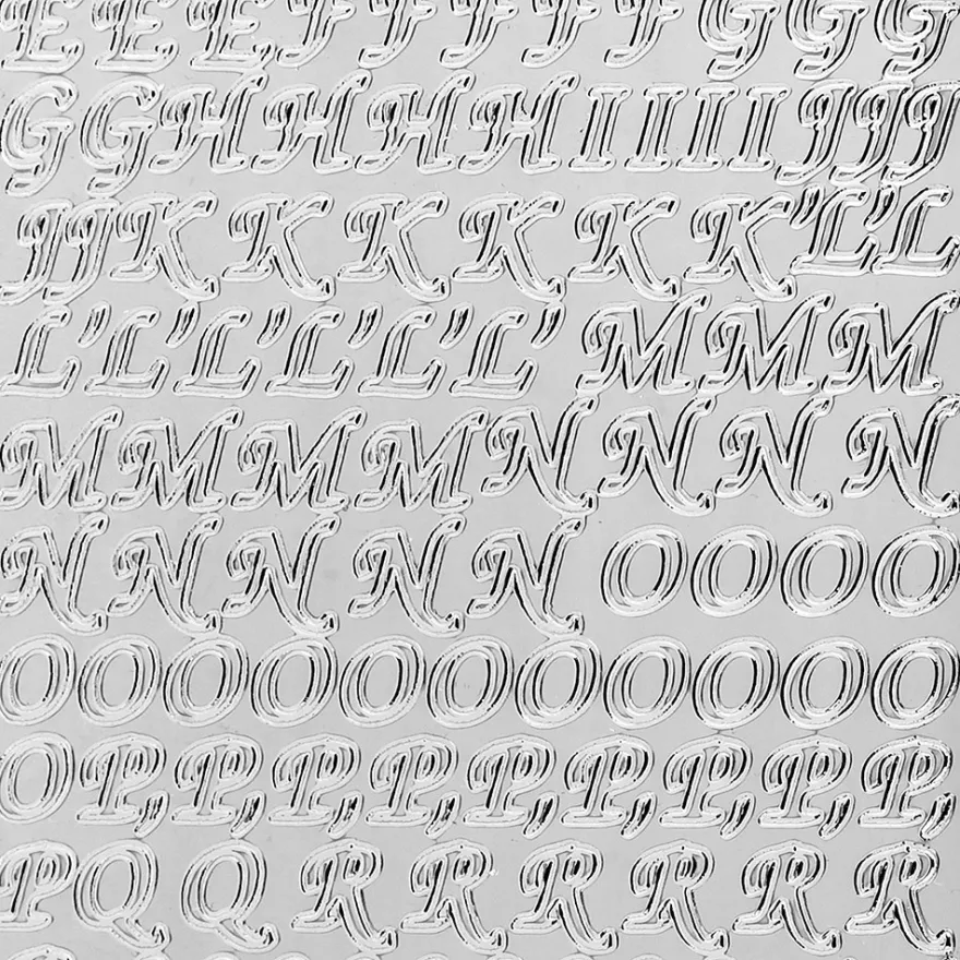 Sticker, Alphabet 1 Großbuchstaben, Spiegelfolie silber