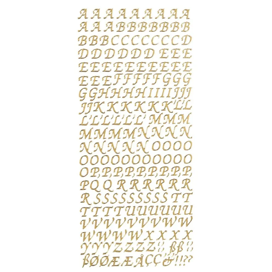 Sticker, Alphabet 1 Großbuchstaben, Perlmuttfolie, gold