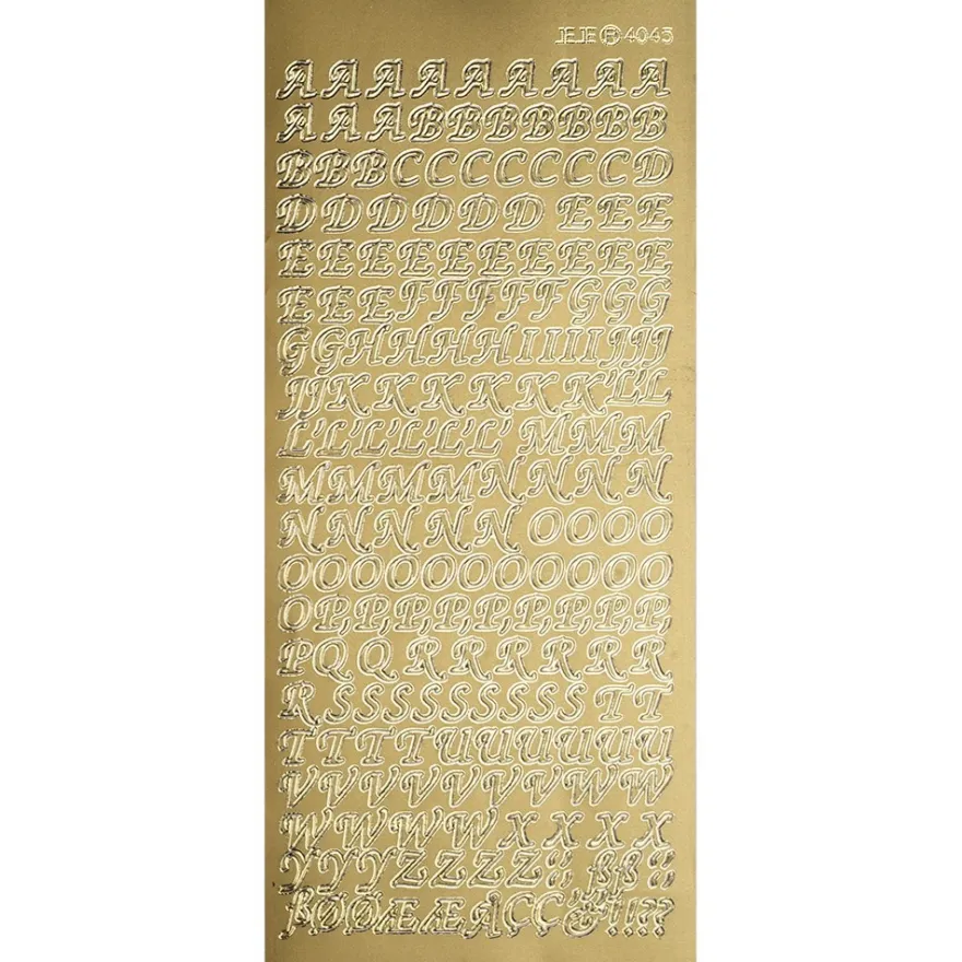 Sticker, Alphabet 1 Großbuchstaben, Perlmuttfolie, gold