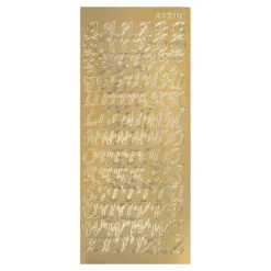 Sticker, Alphabet, Großbuchstaben, Perlmuttfolie, gold